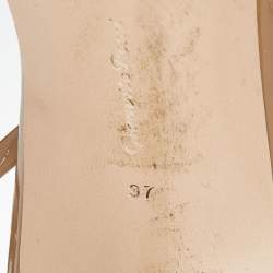 Pre Owned Gianvito Rossi Beige Patent Leather Manhattan Slingback Sandals Size 37