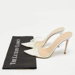 Pre Owned Gianvito Rossi Transparent PVC and Leather Elle Slide Sandals Size 40