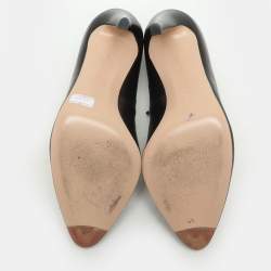 Pre Owned Gianvito Rossi Black Leather Strappy Pumps Size 38.5