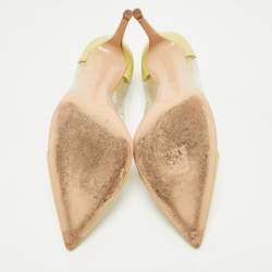 Pre Owned Gianvito Rossi Green Leather and PVC Plexi Pumps Size 41