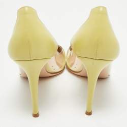 Pre Owned Gianvito Rossi Green Leather and PVC Plexi Pumps Size 41