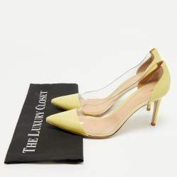 Pre Owned Gianvito Rossi Green Leather and PVC Plexi Pumps Size 41