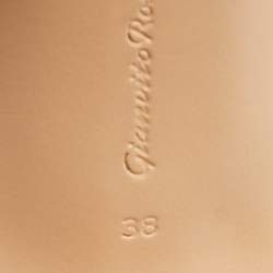 Pre Owned Gianvito Rossi Silver Leather Opera Slide Sandals Size 38