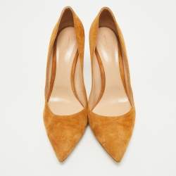 Pre Owned Gianvito Rossi Tan Suede Gianvito Pumps Size 41.5