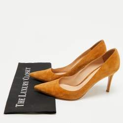 Pre Owned Gianvito Rossi Tan Suede Gianvito Pumps Size 41.5