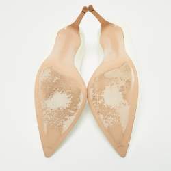 Pre Owned Gianvito Rossi White Patent Leather Plexi Pumps Size 41