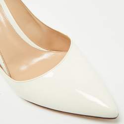 Pre Owned Gianvito Rossi White Patent Leather Plexi Pumps Size 41
