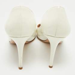 Pre Owned Gianvito Rossi White Patent Leather Plexi Pumps Size 41