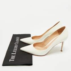 Pre Owned Gianvito Rossi White Patent Leather Plexi Pumps Size 41