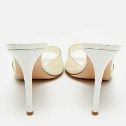 Pre Owned Gianvito Rossi White PVC Elle Slide Sandals Size 41