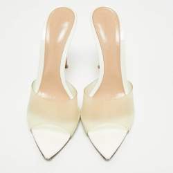 Pre Owned Gianvito Rossi White PVC Elle Slide Sandals Size 41