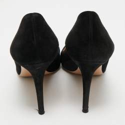 Pre Owned Gianvito Rossi Black Suede Gianvito Pointed Toe Pumps Size 41