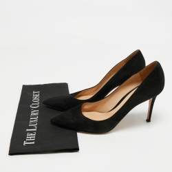 Pre Owned Gianvito Rossi Black Suede Gianvito Pointed Toe Pumps Size 41