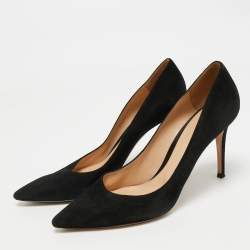 Pre Owned Gianvito Rossi Black Suede Gianvito Pointed Toe Pumps Size 41
