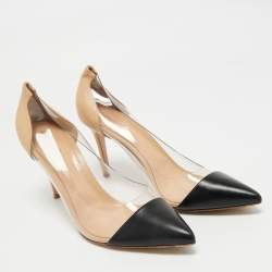 Pre Owned Gianvito Rossi Two Tone Patent Leather and PVC Plexi Pumps Size 41