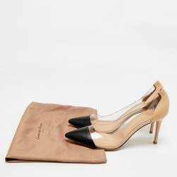 Pre Owned Gianvito Rossi Two Tone Patent Leather and PVC Plexi Pumps Size 41