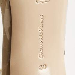 Pre Owned Gianvito Rossi Beige/Transparent Leather And PVC Anise Pointed Toe Ankle Strap Sandals Size 39