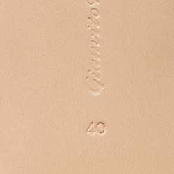 Pre Owned Gianvito Rossi Beige Leather Sphera Block Heel Pumps Size 40