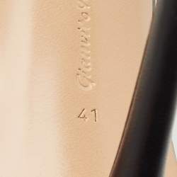 Pre Owned Gianvito Rossi Black Leather Crystal Embellished Cannes Slide Sandals Size 41