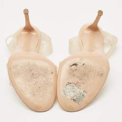 Pre Owned Gianvito Rossi Beige PVC Metropolis Slingback Sandals Size 39