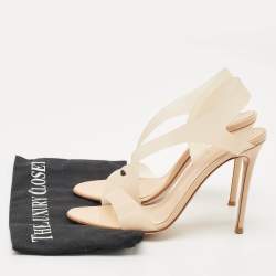 Pre Owned Gianvito Rossi Beige PVC Metropolis Slingback Sandals Size 39