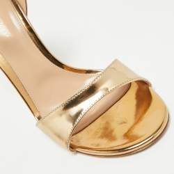 Pre Owned Gianvito Rossi Gold Leather Slingback Heeled Sandals Size 39