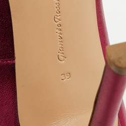 Pre Owned Gianvito Rossi Metallic Pink Leather Plexi Pumps Size 39