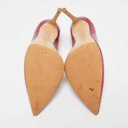 Pre Owned Gianvito Rossi Metallic Pink Leather Plexi Pumps Size 39