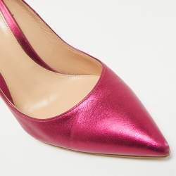 Pre Owned Gianvito Rossi Metallic Pink Leather Plexi Pumps Size 39