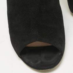 Pre Owned Gianvito Rossi Black Suede Open Toe Slingback Sandals Size 39.5