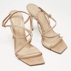 Pre Owned Gianvito Rossi Beige Leather Manilla Sandals Size 37