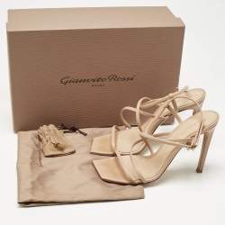 Pre Owned Gianvito Rossi Beige Leather Manilla Sandals Size 37