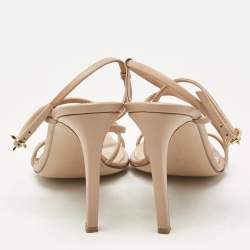 Pre Owned Gianvito Rossi Beige Leather Manilla Sandals Size 37