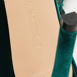 Pre Owned Gianvito Rossi Green Velvet Miral Open Toe Ankle Boots Size 41