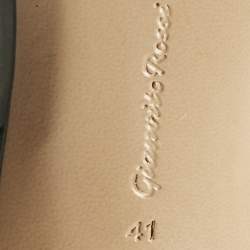 Pre Owned Gianvito Rossi Black PVCand Satin Crystal Embellished Hortensia Pumps Size 41