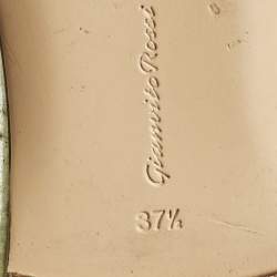 Pre Owned Gianvito Rossi Multicolor PVC and Python Embossed Leather Plexi Ballet Flats Size 37.5