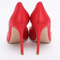 Pre Owned Gianvito Rossi Red Satin Pumps Size 40