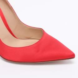 Pre Owned Gianvito Rossi Red Satin Pumps Size 40