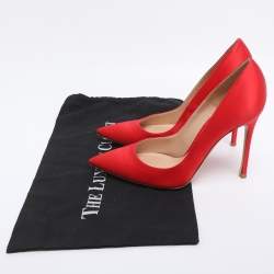 Pre Owned Gianvito Rossi Red Satin Pumps Size 40