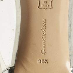 Pre Owned Gianvito Rossi Silver/Transparent  Leather and PVC Plexi Pumps Size 38.5