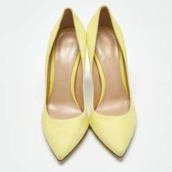 Pre Owned Gianvito Rossi Green Suede Pointed Toe Pumps Size 39