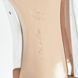 Pre Owned Gianvito Rossi Beige/Transparent Suede and PVC Plexi Pumps Size 40