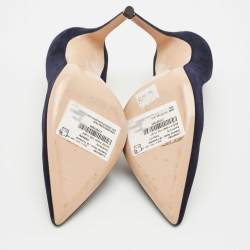 Pre Owned Gianvito Rossi Navy Blue Suede Gianvito Pumps Size 37