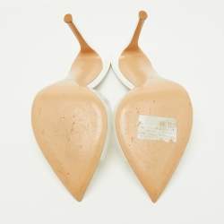 Pre Owned Gianvito Rossi Transparent PVC and Patent Leather Elle Slide Sandals Size 37.5