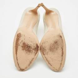 Pre Owned Gianvito Rossi Silver Suede Peep Toe Ankle Booties Size 41