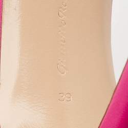 Pre Owned Gianvito Rossi Transparent/Pink PVC and Leather Lace Up Slide Sandals Size 39