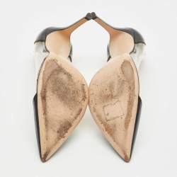 Pre Owned Gianvito Rossi Black Patent Leather and PVC Plexi Pumps Size 39