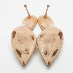 Pre Owned Gianvito Rossi Beige PVC Elle Slide Sandals Size 36.5