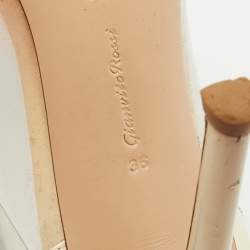 Pre Owned Gianvito Rossi Beige/Transparent Patent Leather and PVC Plexi Pointed Toe Pumps Size 36