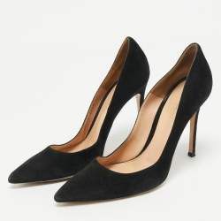 Pre Owned Gianvito Rossi Black Suede Gianvito 105 Pumps Size 37